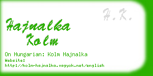 hajnalka kolm business card